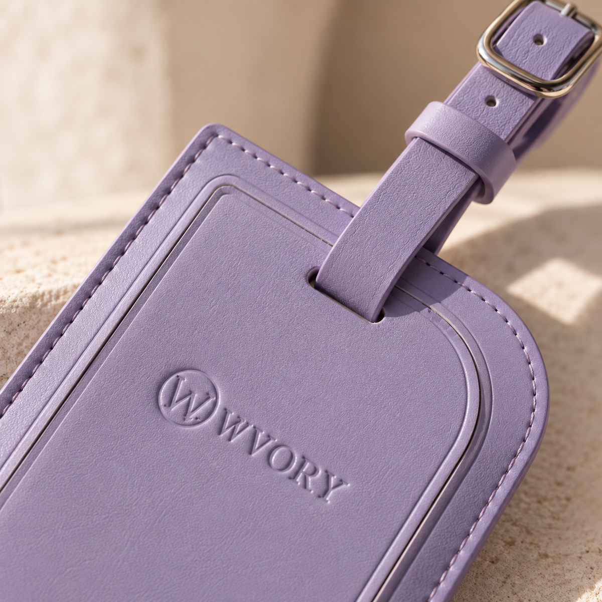 WVORY Luggage Tag — Hardware and logo detail