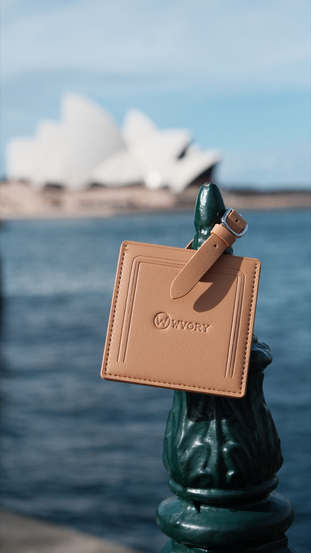 WVORY luggage tag at Sydney Harbour